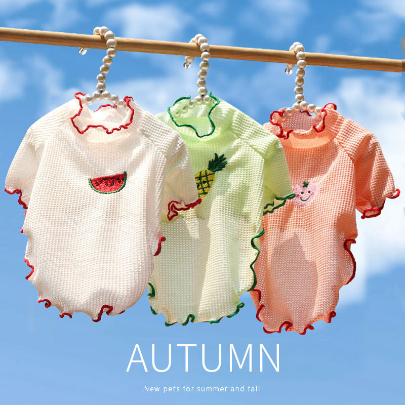Spring and Summer Dog Cat Pet Clothes Base Shirt Autumn Two-legged Clothes Teddy Panda Home Clothes Dog Supplies Clothing