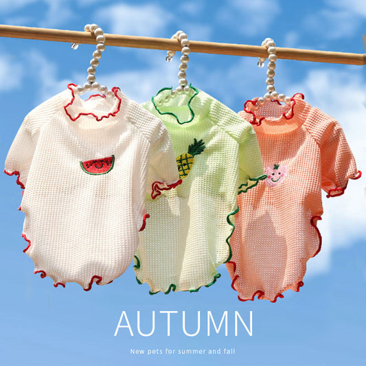 Spring and Summer Dog Cat Pet Clothes Base Shirt Autumn Two-legged Clothes Teddy Panda Home Clothes Dog Supplies Clothing