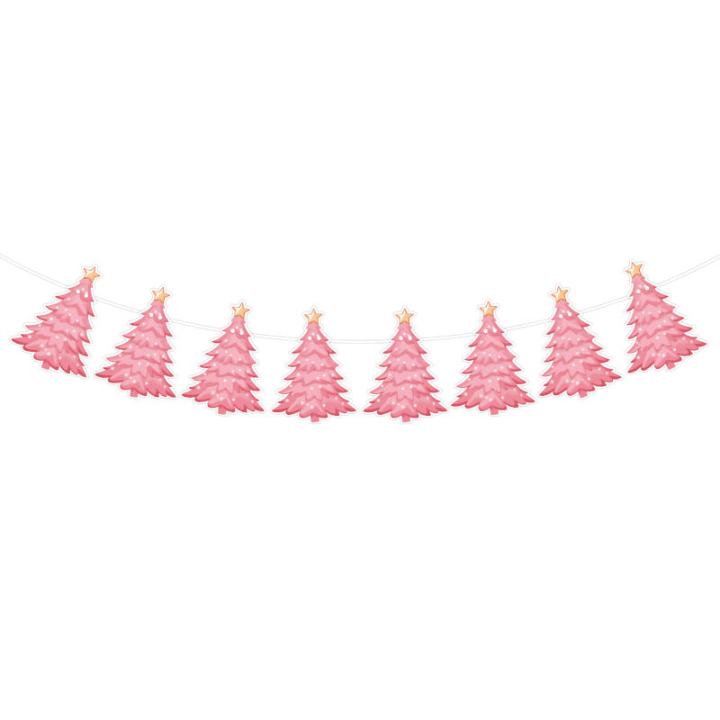 Amazon New Product Party Supplies Christmas Flag Set Christmas Garland Banner Venue Decoration