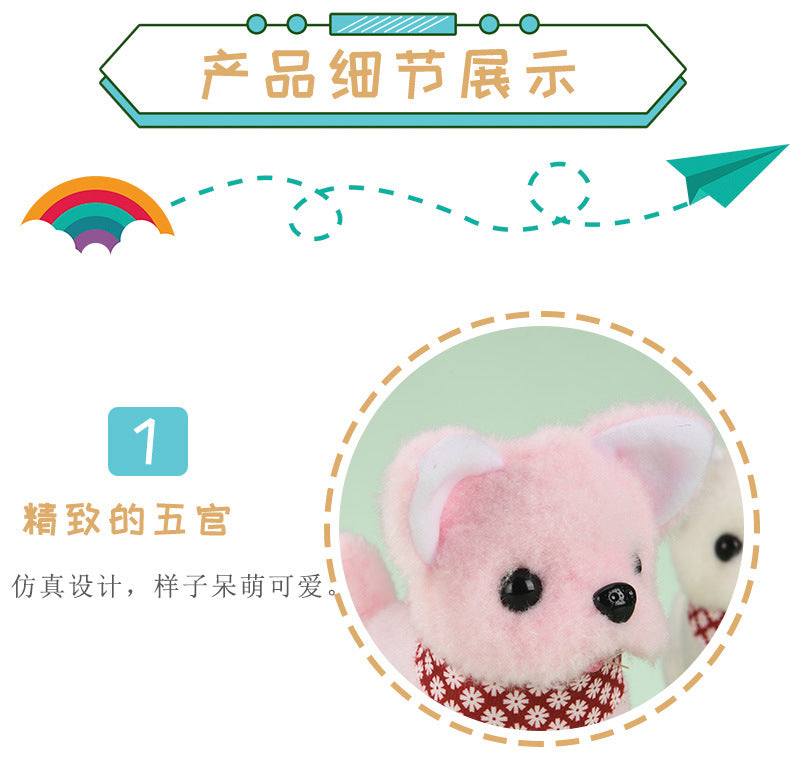 Electric plush puppy can walk, bark, nod, wag tail, erect ear scarf dog electronic pet children's toy