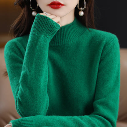 Autumn and Winter New Sweater Women's Half-turtleneck Long-sleeved Women's Top Loose Slimming All-match Sweater Pullover Sweater