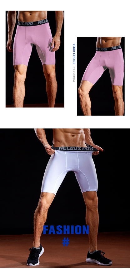 Sports Outdoor Yoga Pants Spring and Summer Fitness Running Marathon Base Shorts Quick-Drying Tight Compression Five-Point Shorts for Men