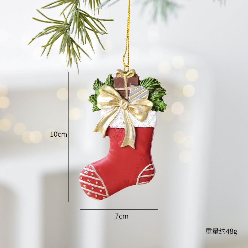 Nuchi Cross-Border Retro Resin Christmas Tree Ornaments Christmas Decoration Wreath Hanging Decorations Christmas Decoration Gifts