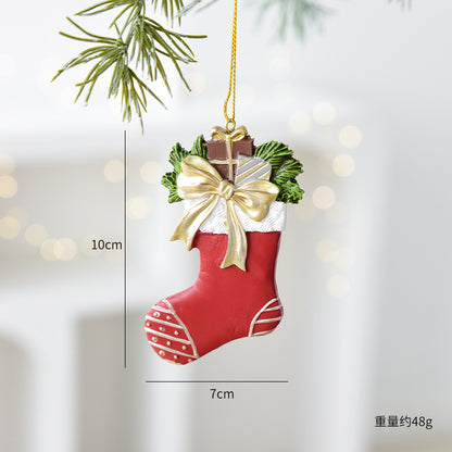 Nuchi Cross-Border Retro Resin Christmas Tree Ornaments Christmas Decoration Wreath Hanging Decorations Christmas Decoration Gifts
