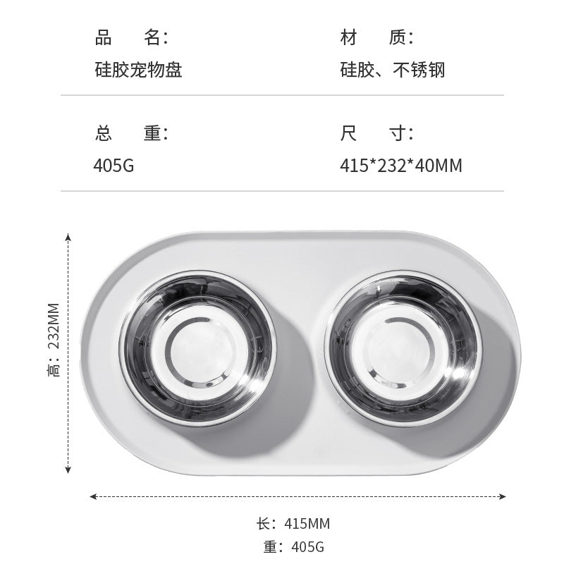 Silicone Pet Dog Bowl Placemat Cat and Dog Eating Non-Slip Anti-Splash Food Plate Mat Cat Bowl Dog Bowl Waterproof Tray