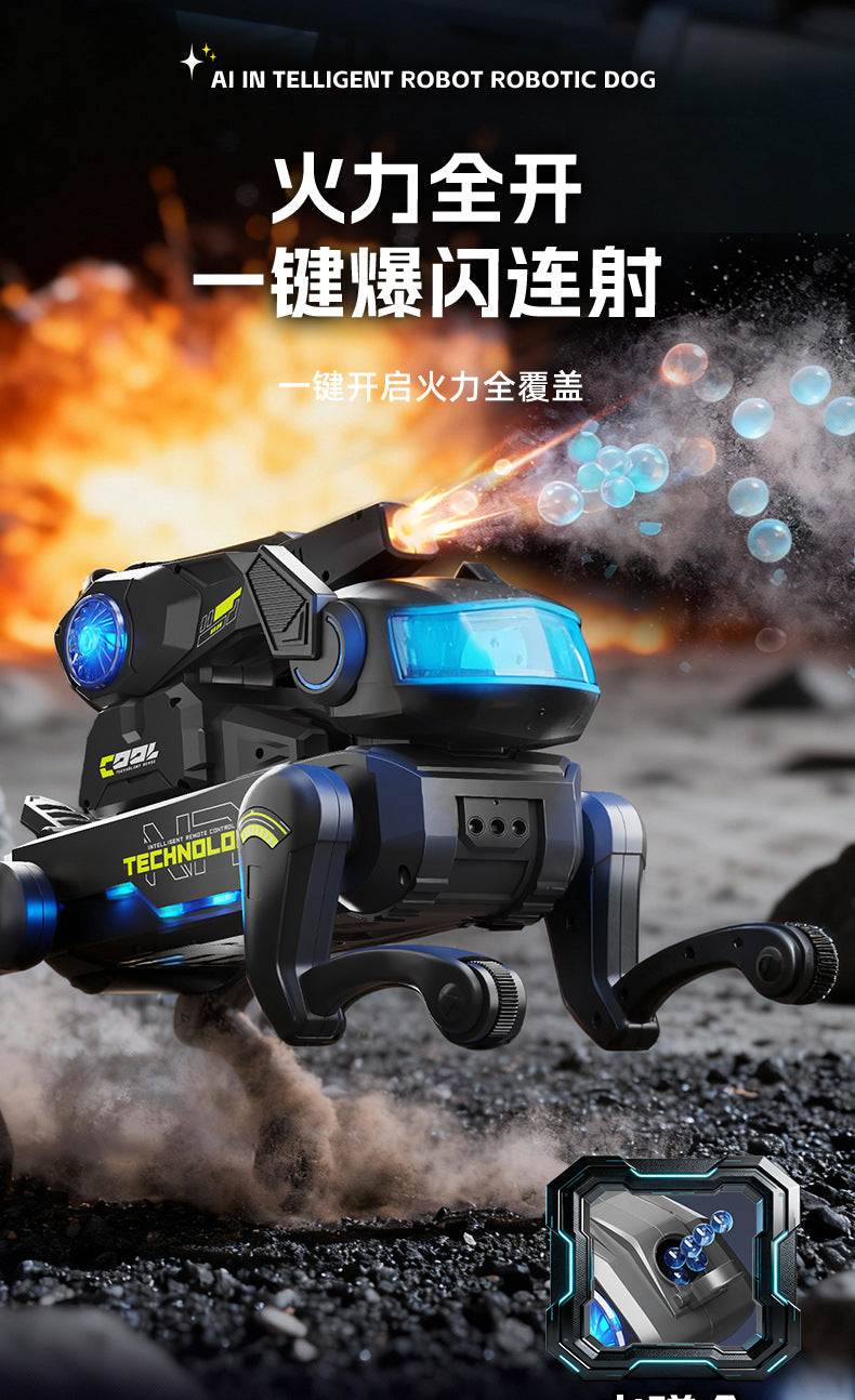 Remote Control Ai Smart Toy Robot Dog Children's Water Bomb Mechanical Dog Toy Companion Interactive Programming Birthday Gift