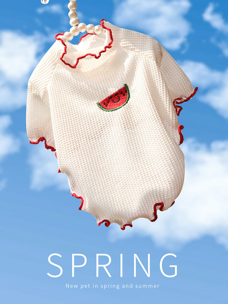 Spring and Summer Dog Cat Pet Clothes Base Shirt Autumn Two-legged Clothes Teddy Panda Home Clothes Dog Supplies Clothing