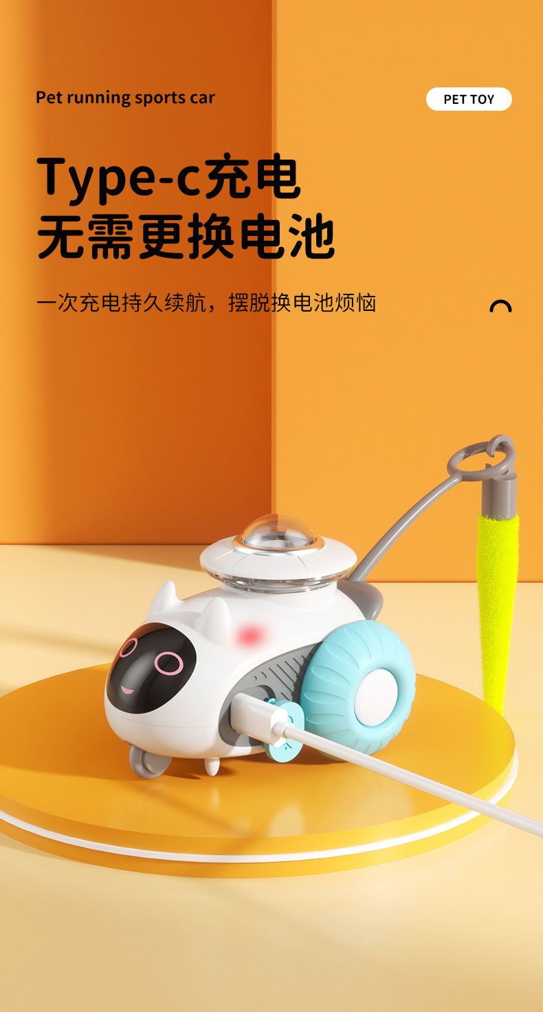 Pet Gravity Smart Racing Car Remote Control Electric Cat Toy Self-Entertaining Mouse Feather Teaser Cat Toy