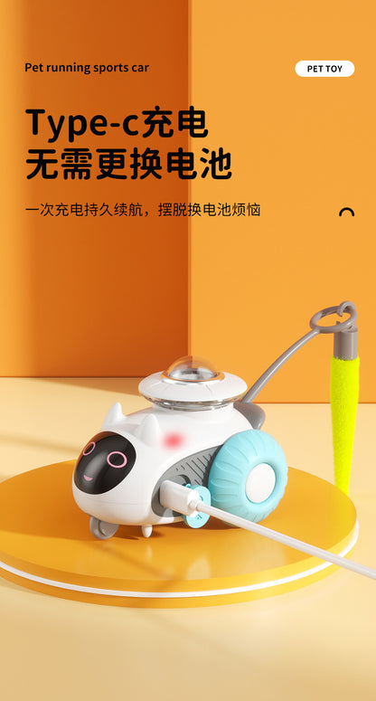 Pet Gravity Smart Racing Car Remote Control Electric Cat Toy Self-Entertaining Mouse Feather Teaser Cat Toy