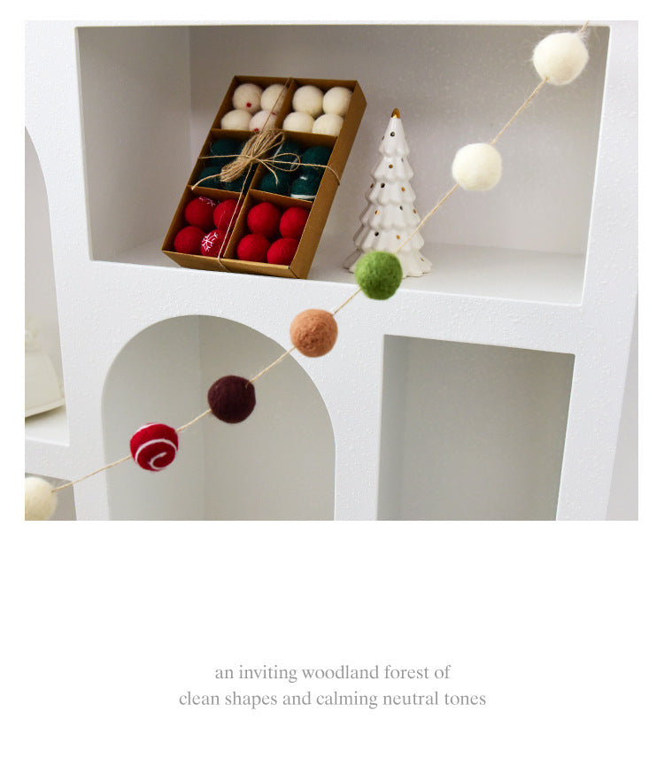 NUCHI Cross Border Christmas Decorations Wool Felt 24 Pieces suit Christmas Ball Christmas Scene Decorations Pendant