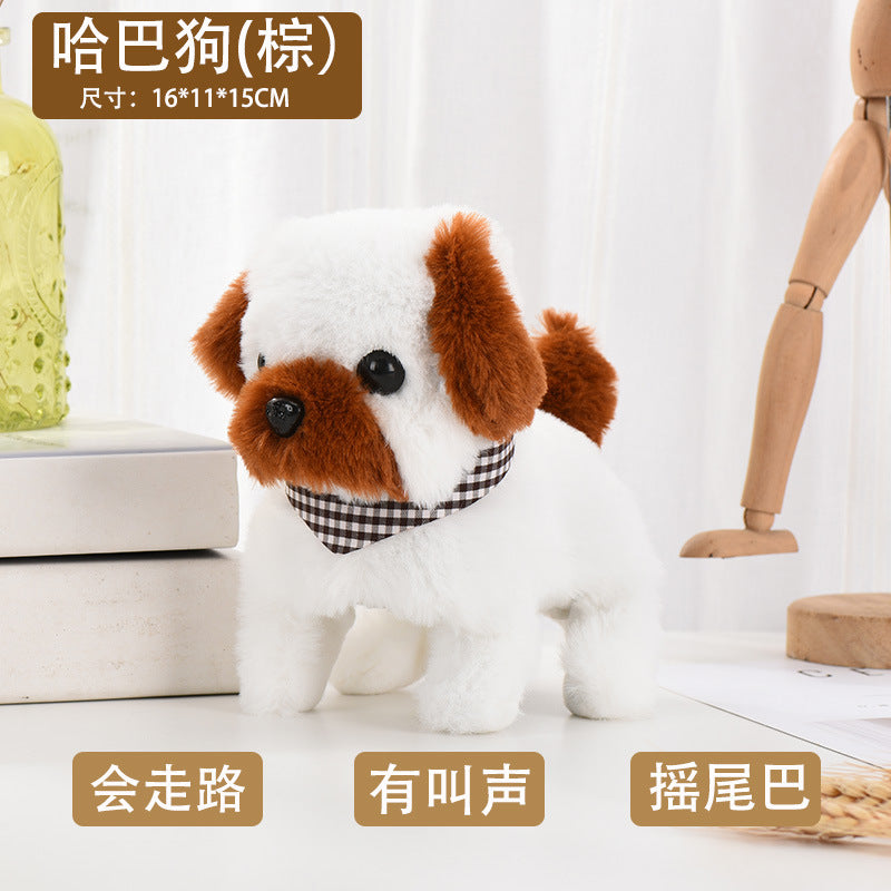 1 Electric Stuffed Toy Dog Simulation Dog Can Walk Bark and Rock Tail Street Stall Pet Toy Night Market Wholesale