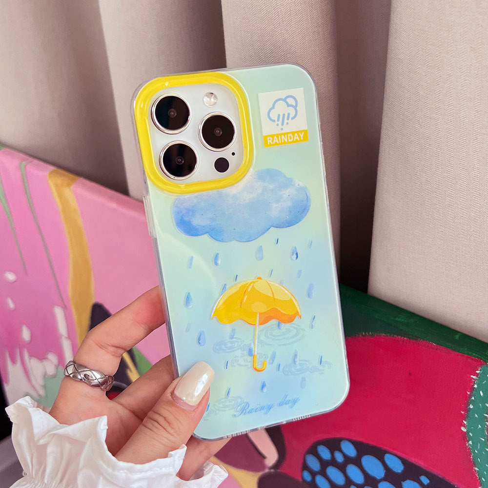 Rainy Day Large Hole Imd Suitable for Apple 17 Mobile Phone Case Iphone16Promax Girl Cute Mobile Phone Case