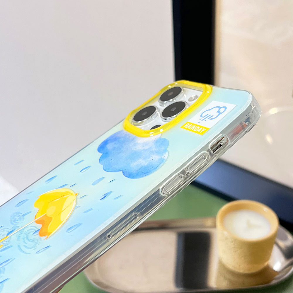 Rainy Day Large Hole Imd Suitable for Apple 17 Mobile Phone Case Iphone16Promax Girl Cute Mobile Phone Case