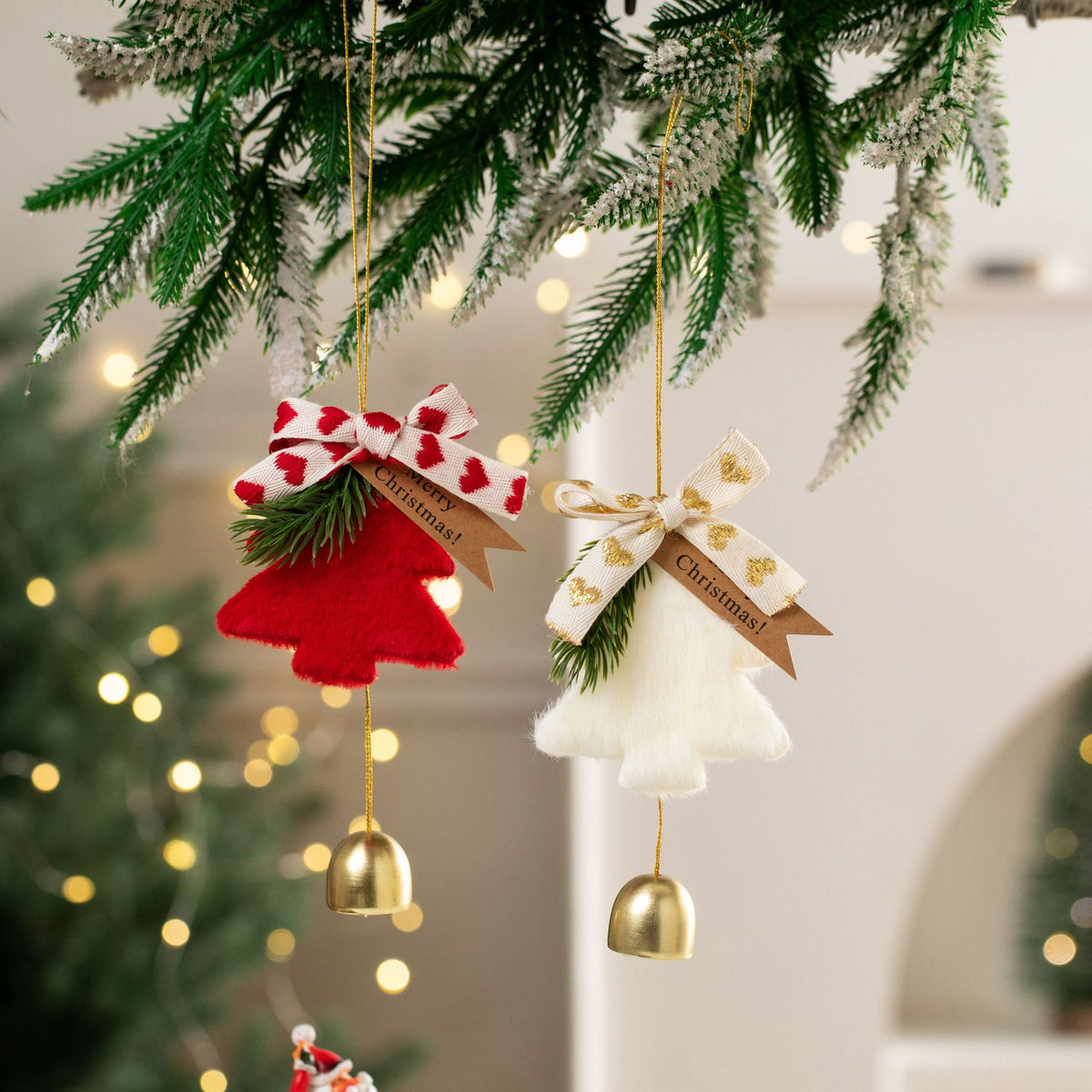 New Christmas Decorations Christmas Bow Bell Pendant Christmas Tree Decorations Atmosphere Scene Pendant