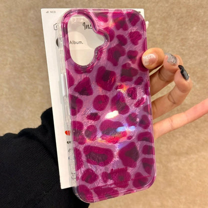 Purple Leopard Print Suitable for Apple 17Promax Mobile Phone Case Large Hole Swirl Goddess Stylish Iphone16 Protective Cover