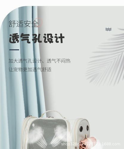 Pet Backpack, Portable Backpack for Outings, Cat Pet Bag, Large Capacity Space Capsule, Portable Canvas, Breathable and Comfortable