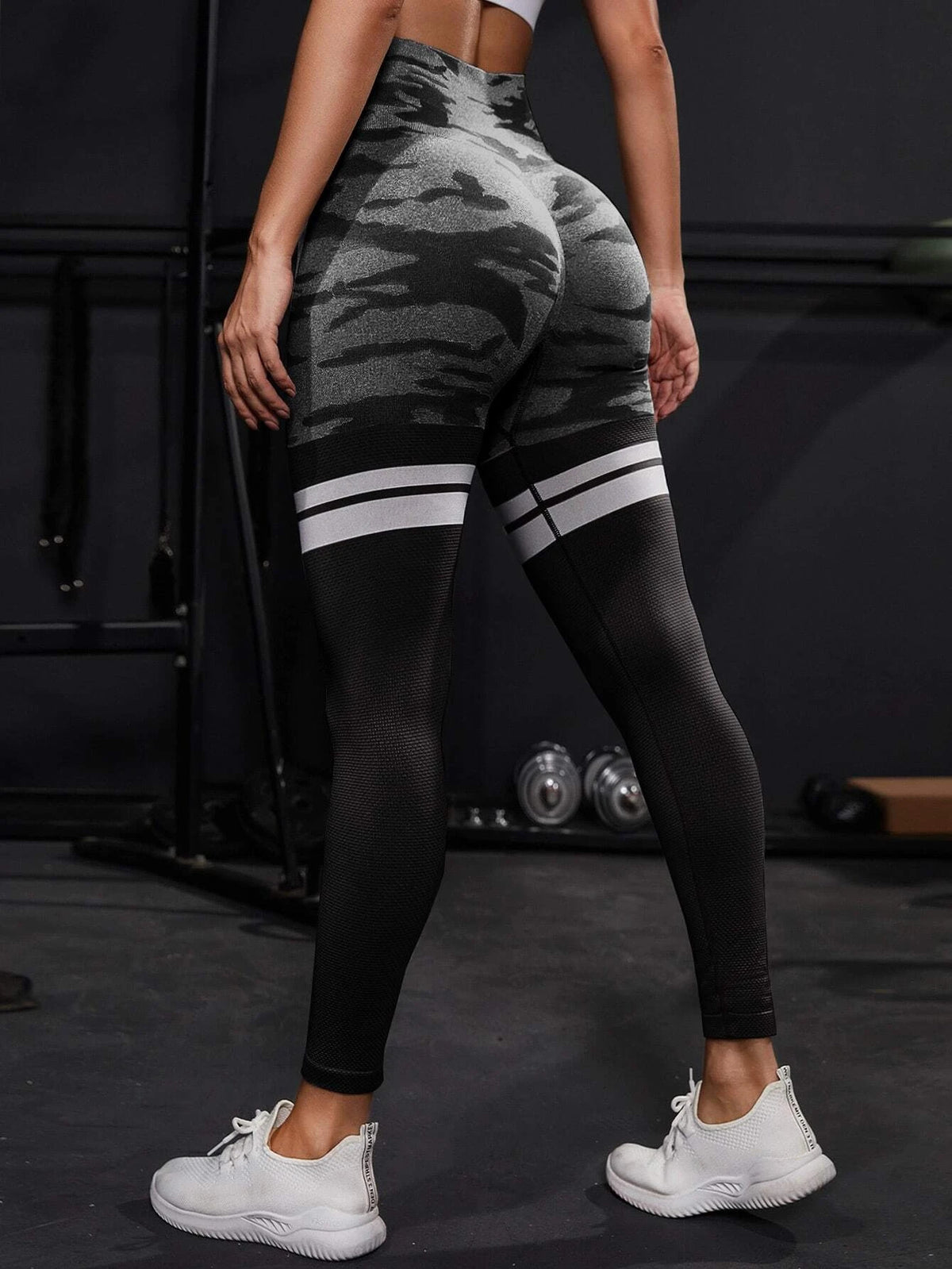 European and American Best-Selling Seamless Camouflage Flap Pocket Pants Butt Lifting Fitness Pants Tummy Control Tight High Waist Peach Butt Yoga Pants