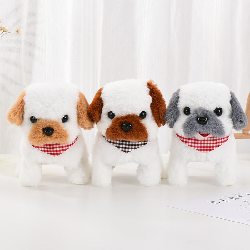 1 Electric Stuffed Toy Dog Simulation Dog Can Walk Bark and Rock Tail Street Stall Pet Toy Night Market Wholesale