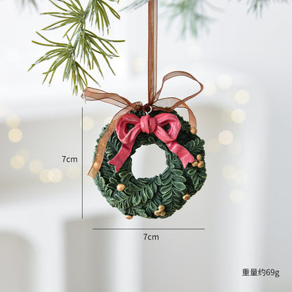 Nuchi Cross-Border Retro Resin Christmas Tree Ornaments Christmas Decoration Wreath Hanging Decorations Christmas Decoration Gifts