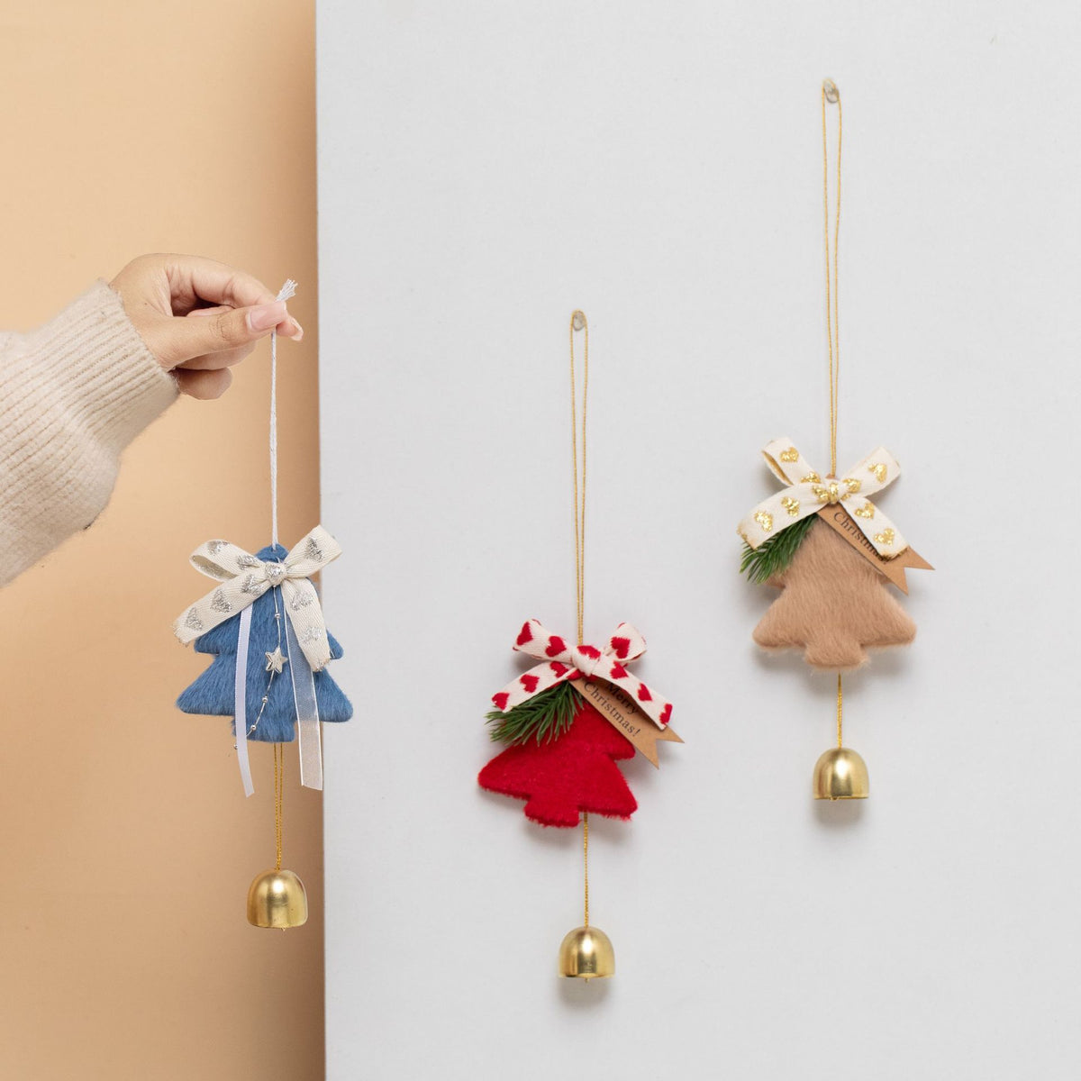 New Christmas Decorations Christmas Bow Bell Pendant Christmas Tree Decorations Atmosphere Scene Pendant