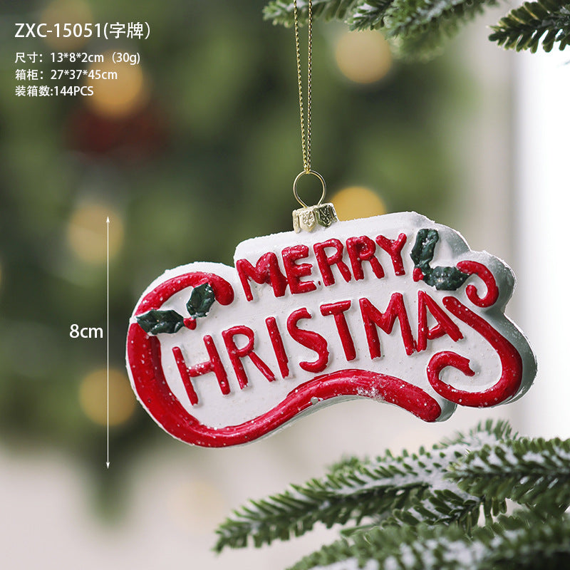 Christmas decoration small pendant gingerbread man plate House crutch car pendant Christmas tree Christmas wreath pendant