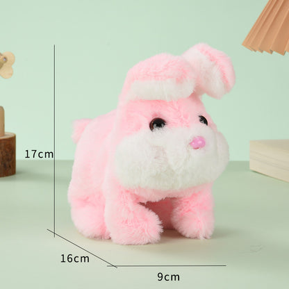 1 Electric Stuffed Rabbit Simulation Pet Can Walk, Bark, Moving Mouth and Shaking Ears Big Cute Rabbit Pet Toy