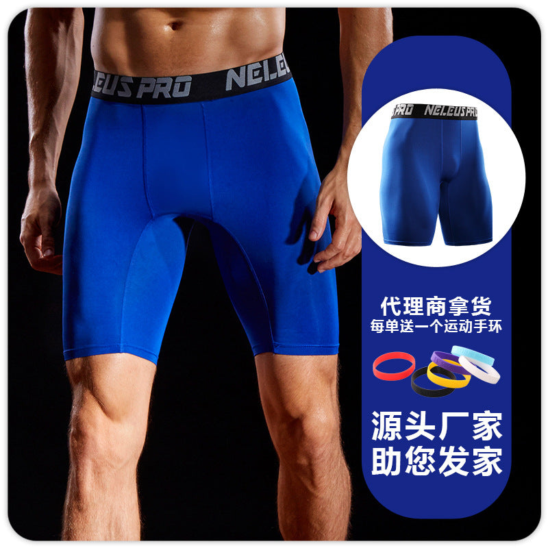 Sports Outdoor Yoga Pants Spring and Summer Fitness Running Marathon Base Shorts Quick-Drying Tight Compression Five-Point Shorts for Men
