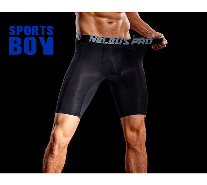 Sports Outdoor Yoga Pants Spring and Summer Fitness Running Marathon Base Shorts Quick-Drying Tight Compression Five-Point Shorts for Men