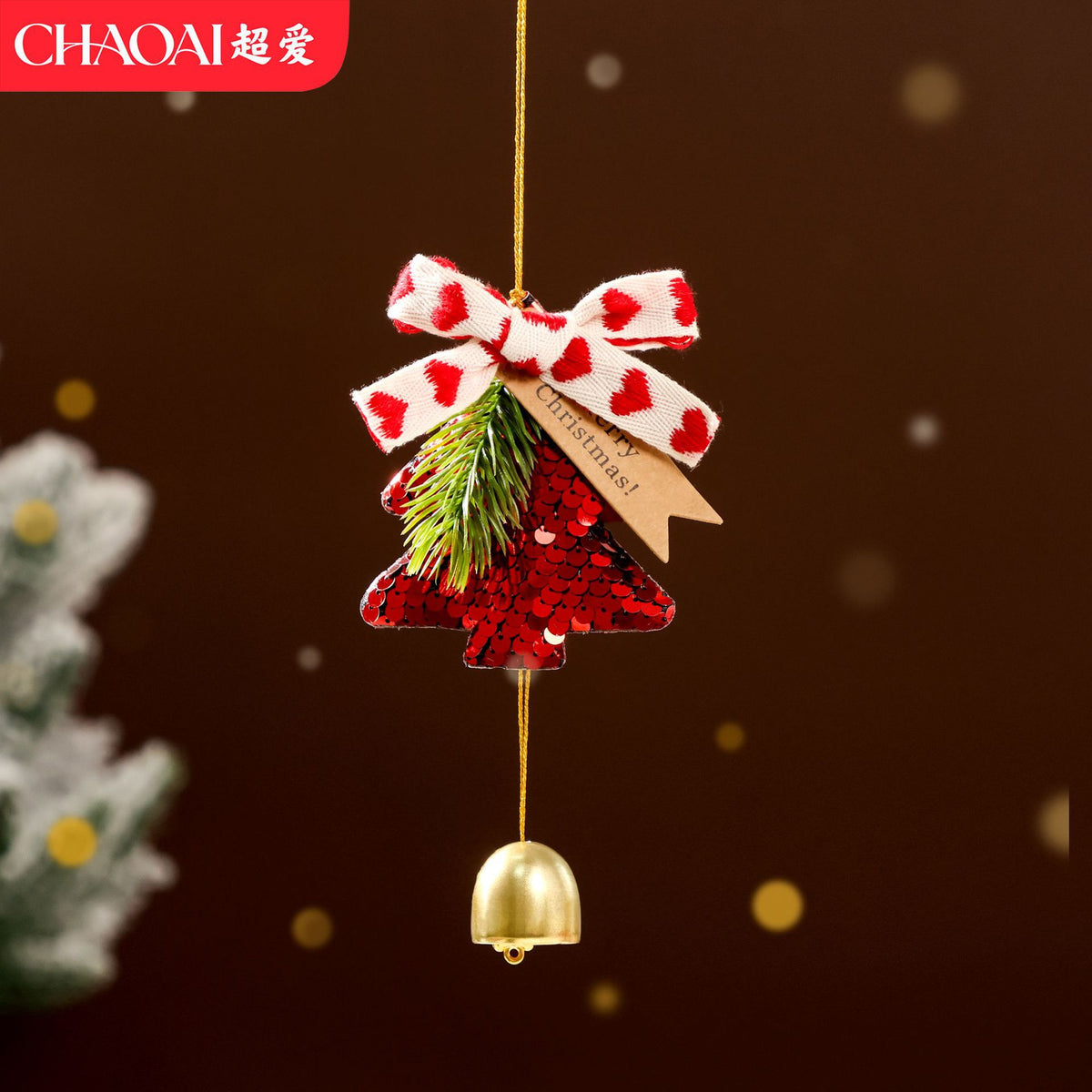 2026 New Christmas Decorations Christmas Bell Garland Pendant Christmas Tree Decorations Atmosphere Scene Hangings