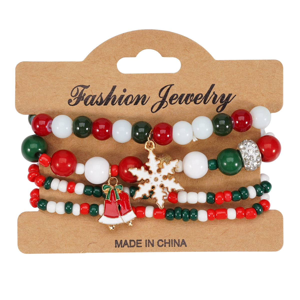 Christmas bracelet elastic rope bracelet snowman snowflake Christmas tree old man deer hat pendant bracelet gift