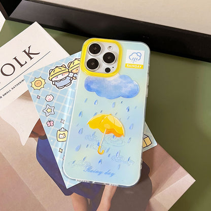 Rainy Day Large Hole Imd Suitable for Apple 17 Mobile Phone Case Iphone16Promax Girl Cute Mobile Phone Case