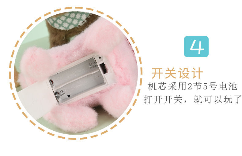 Electric plush puppy can walk, bark, nod, wag tail, erect ear scarf dog electronic pet children's toy