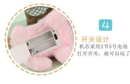 Electric plush puppy can walk, bark, nod, wag tail, erect ear scarf dog electronic pet children's toy