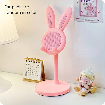 Cute Rabbit Phone Stand Multi-function Stretch Mobile Phone Holder Desktop Adjustable Phone Bracket For iPhone iPad Tablet Stand