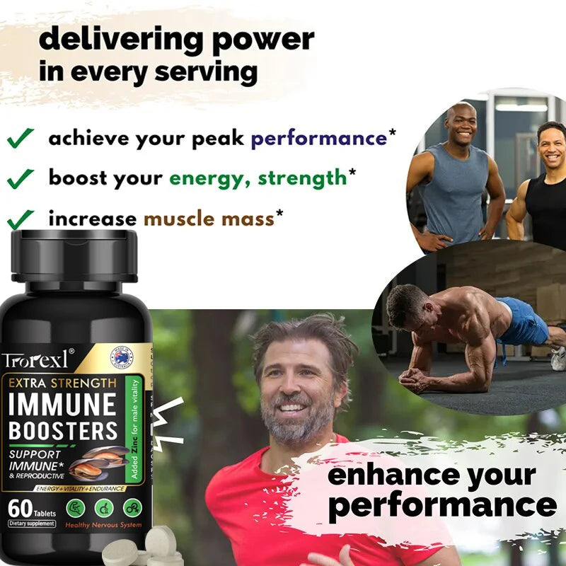 Natural Male Performance Support | Male Enhancing for Stamina, Endurance & Muscle Growt | Premium Oyster, Maca & Ginseng Formula