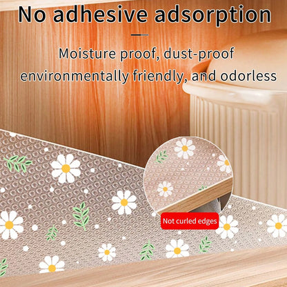 Daisy Flower Kitchen Cabinet Mat Reusable Drawer Mat Kitchen Dining Table Mat Insulation Mat Waterproof Moisture-proofDrawer Mat