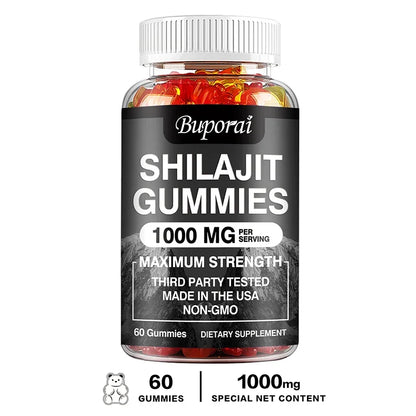 Shilajit Gummies - Energy Level, Memory and Focus Support Relieve Stress Overall Health