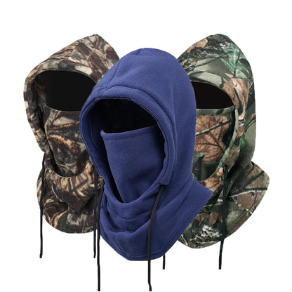 Unisex Warm Fleece Balaclava Winter Thermal Face Mask Neck Hooded Cap for Outdoor Sports Windproof Scarf Ski Head Cover Beanies