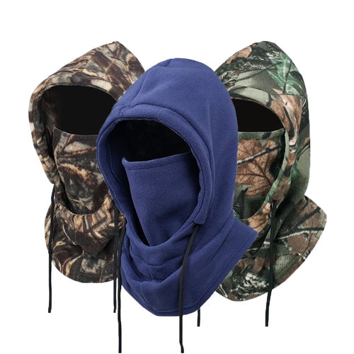 Unisex Warm Fleece Balaclava Winter Thermal Face Mask Neck Hooded Cap for Outdoor Sports Windproof Scarf Ski Head Cover Beanies