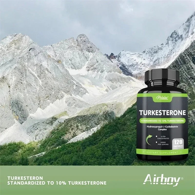 Turkesterone Supplement 600mg - Enhances Endurance, Muscle Mass, Increases Motivation and Strength, Improves Vitality