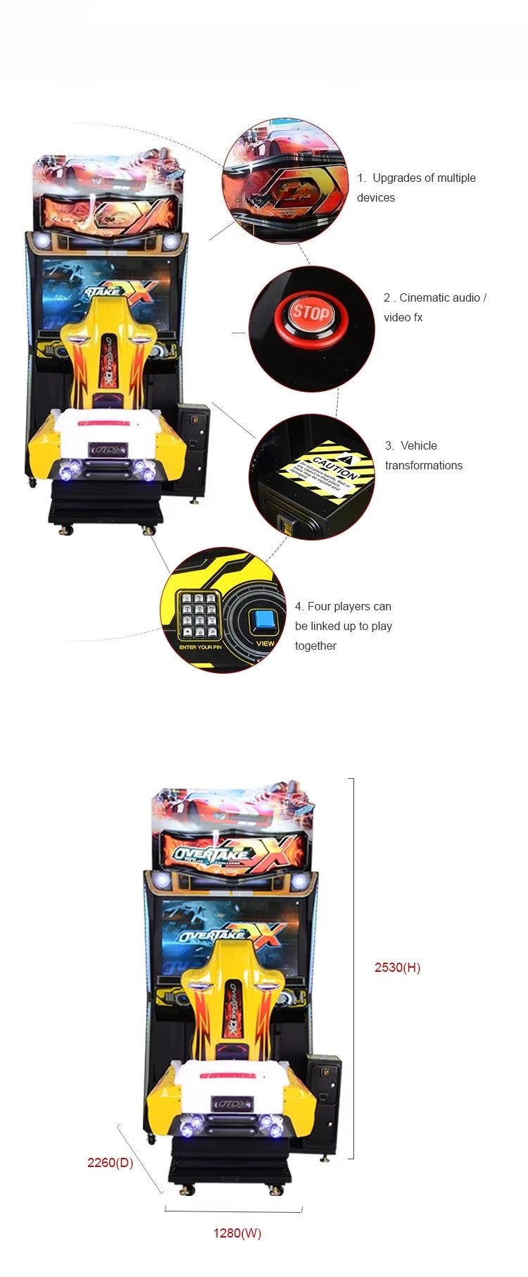 Customized Systems Arcade Racing Machine Arcade Car Coin Operated Games Machine