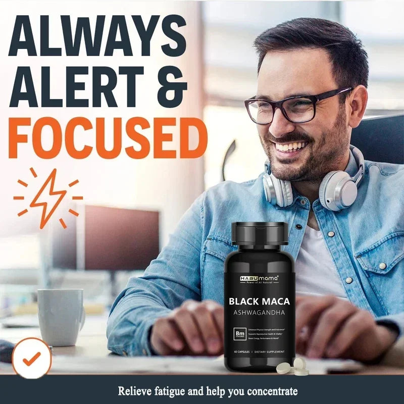 Male Enhancing Supplement with Black Maca- Muscle Builder Enlargement Pills - Natural Test Booster