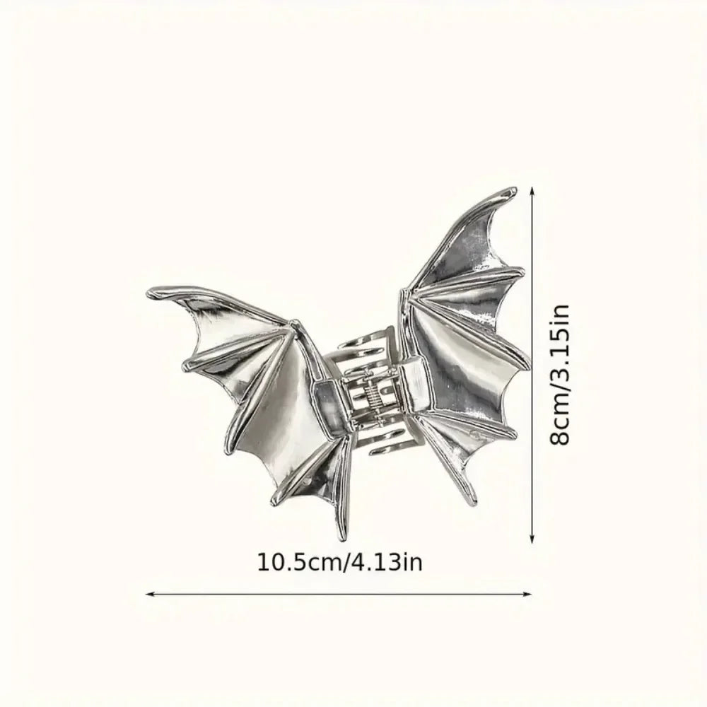Halloween Alloy Bat Hair Claw Clips Y2K Gothic Style Metal Shark Clamp Girls Holiday Hair Accessories