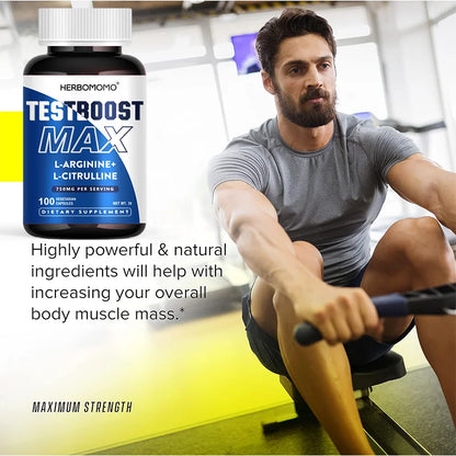 100 Capsules L-Arginine & L-Citrulline Male Enhancing Supplement for Reproductive Health Natural Energizer Supporting Energy And