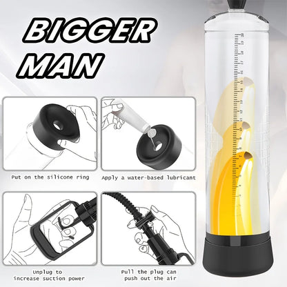 Male Penis Pump Manual Penis Enlarger Enhancement Erection SexToys For Man Vacuum Pump Big Dick Trainer Male Lasting Masturbator