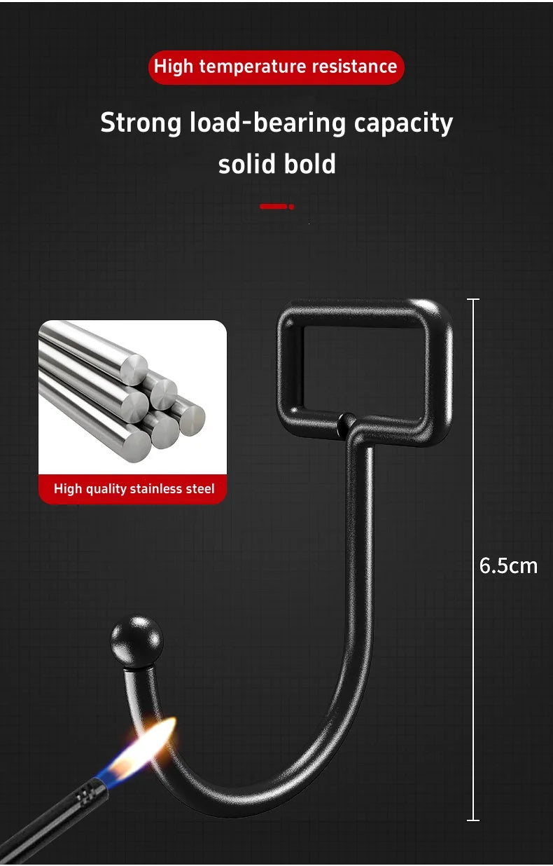 Big Size Hooks Heavy Duty 22 lbs Waterproof Adhesive Wall Hooks Nail-Free Transparent Waterproof Hooks for Kitchen Bathroom