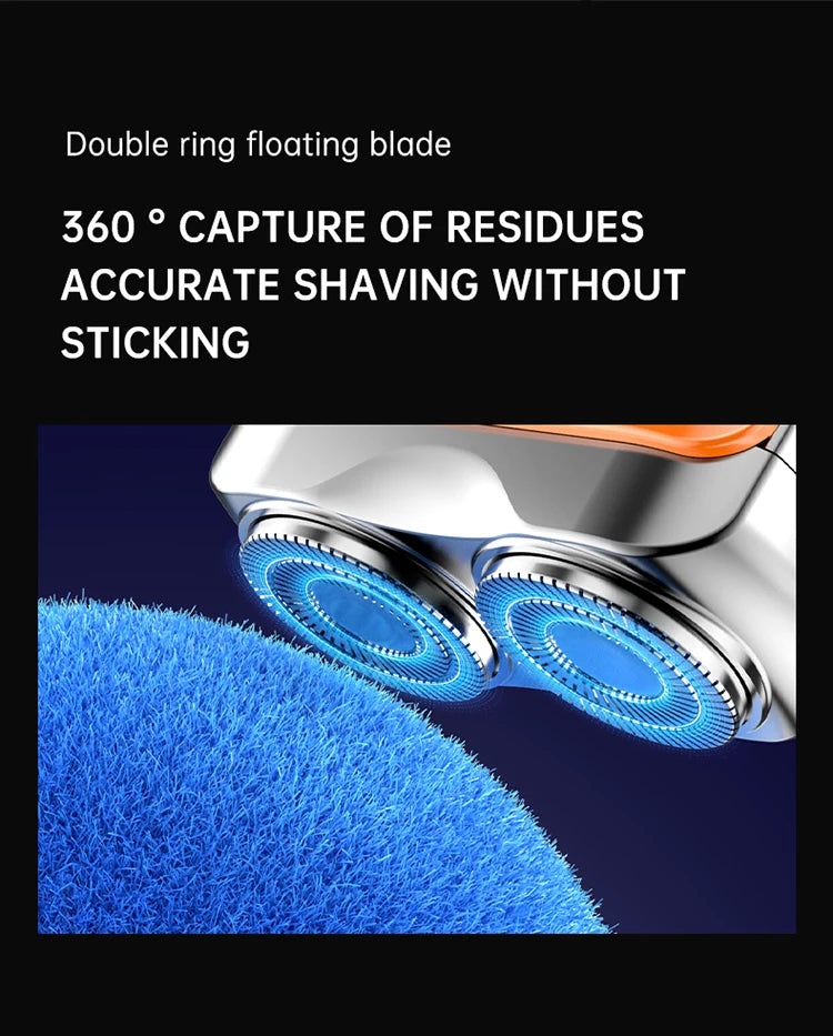 Mini Electric Smart Shaver Household Car Shaver Digital Display Dual Blade Rechargeable Shaver Powerful Beard Trimmer Tool