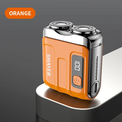Mini Electric Smart Shaver Household Car Shaver Digital Display Dual Blade Rechargeable Shaver Powerful Beard Trimmer Tool