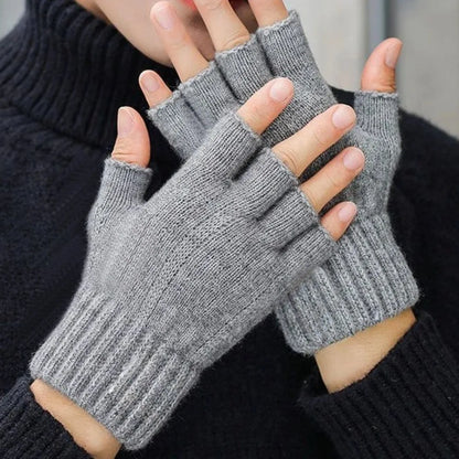 2026 Winter and Autumn Knitted Gloves Warm Plush Men's and Women's Fingerless Gloves Outdoor Sports Touchscreen Gloves
