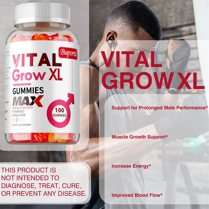 Vital Grow XL Male Gummies - Male Energy Management, Enhancing Male Vitality and Endurance, and Improving Athletic Performance